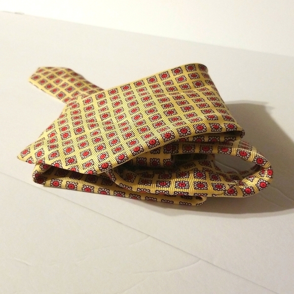 Polo by Ralph Lauren Tip Slip & String Silk Hand Sewn England Gold Red 54"x4" - Picture 4 of 12